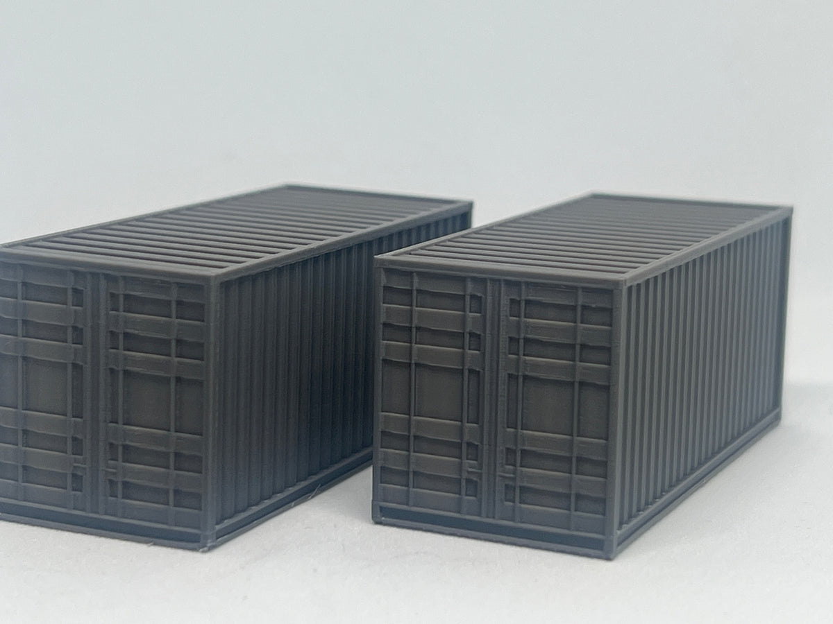 20ft shipping containers, pack of 4, model railway wagon load