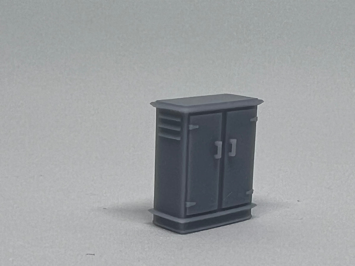 Flat roof relay boxes, set of 3, model railway trackside detail