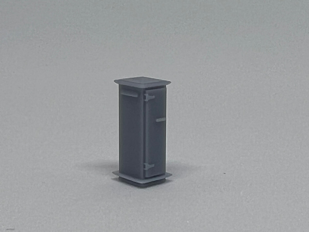 Flat roof relay boxes, set of 3, model railway trackside detail