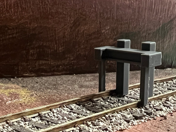 HO scale buffer stops, pack of 2, for model railway sidings