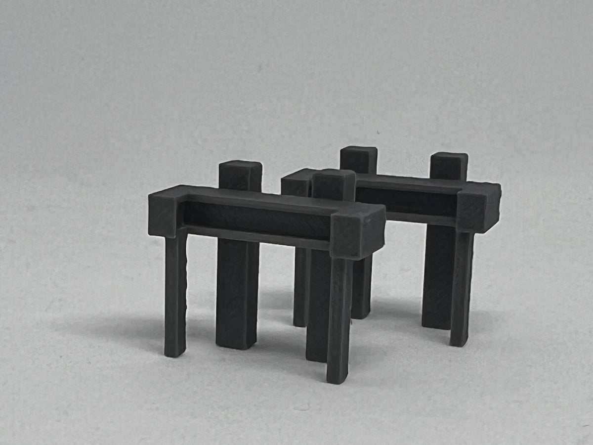 HO scale buffer stops, pack of 2, for model railway sidings
